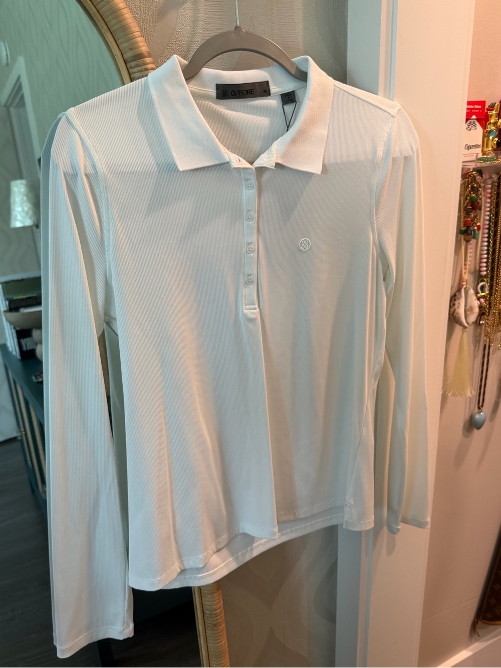 GFORE Long-Sleeve Polo Shirt in White